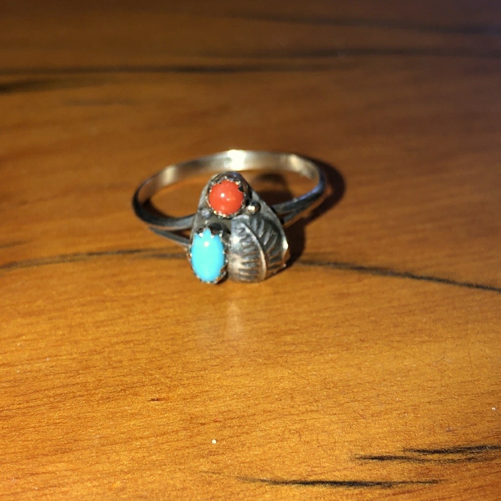 Native Turquoise Coral Ring Stack Ring